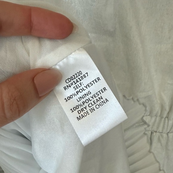 TCEC Shimmer Icy White Silver Pleated Ruffle Sleeveless Party Dress NWT- Size M - Picture 6 of 7